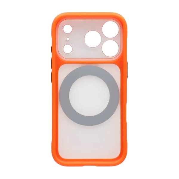 Clear Glow 360°Rotating MagSafe Stand Case For iPhone 17 Pro Orange Orange