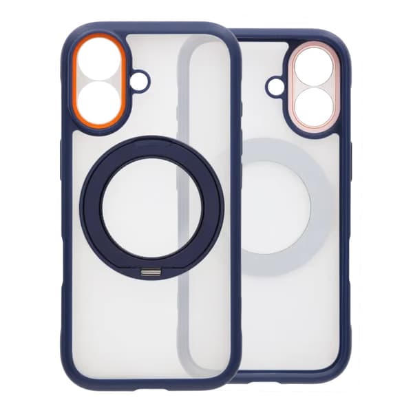 Clear Glow 360-degree Rotating MagSafe Stand Case For iPhone 17 Blue