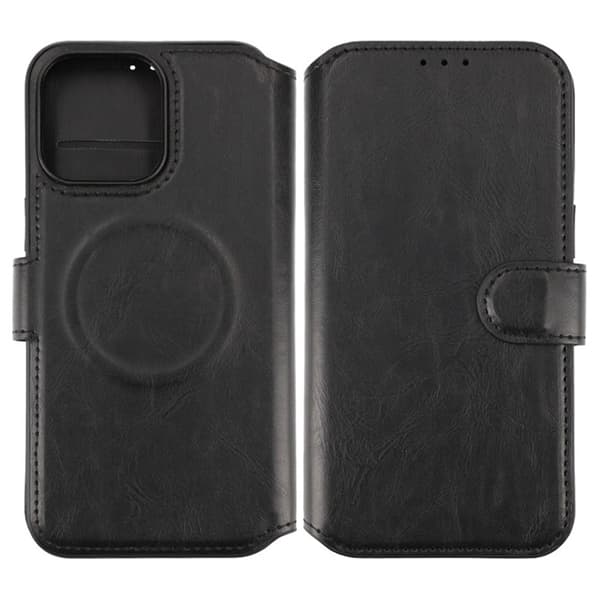 iPhone 15 Pro Max Wallet Case with Magsafe Rvelon - Black Svart
