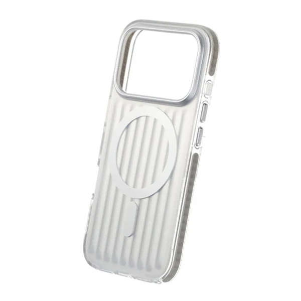 Mobilskal Korrugerad Magsafe för iPhone 17 Pro - Silver Silver