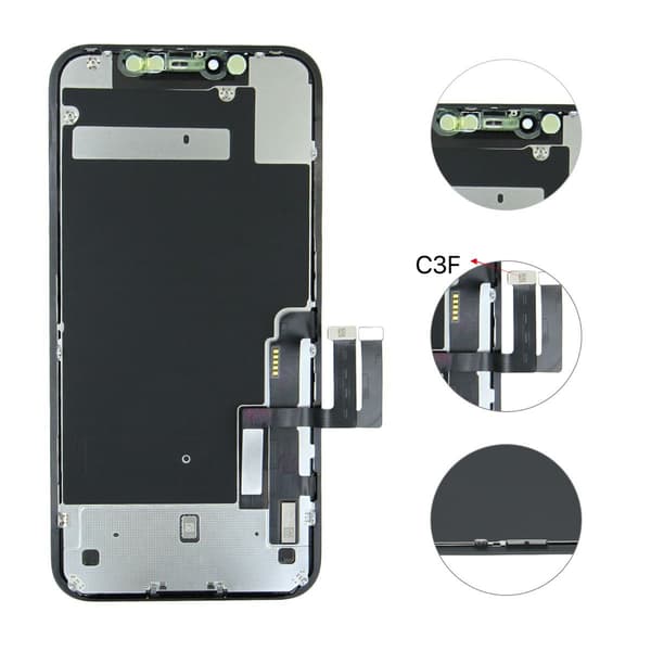 iPhone 11 LCD Skärm Refurbished C3F Modell Svart