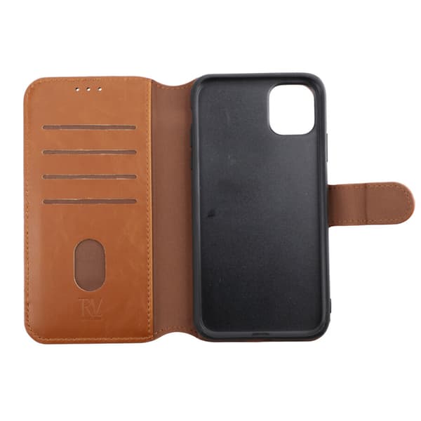 iPhone 11 Wallet Case Magnet Rvelon - Gold Brown Golden Brown