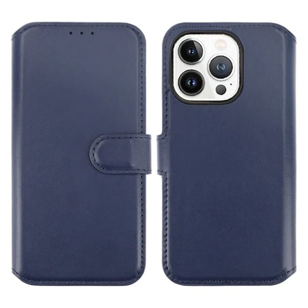 iPhone 15 Pro Max Plånboksfodral Läder Rvelon - Blå Blå