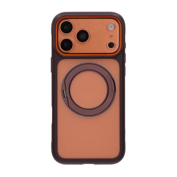 Clear Glow 360 Rotating MagSafe Stand Case For iPhone 17 Pro Max/18 Pro Max Wine Red