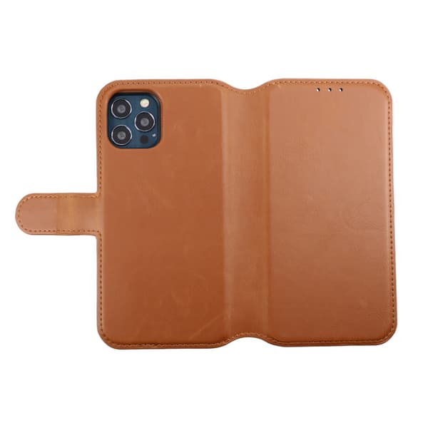 iPhone 12/12 Pro Plånboksfodral Magnet Rvelon - Guldbrun Golden Brown