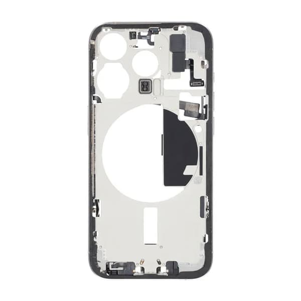 Mittenram med smådelar för iPhone 15 Pro - Vitt Titan OEM