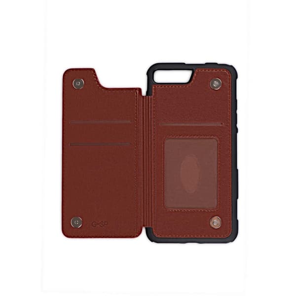 Mobile Case Shockproof Card Slot G-SP for iPhone 7 and 8 Plus - Brown Brun