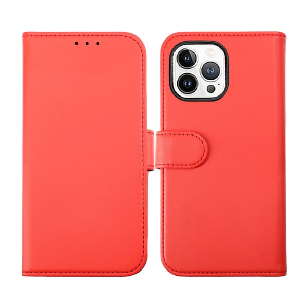iPhone 14 Pro Max Magnetic Wallet Case Rvelon Red Röd