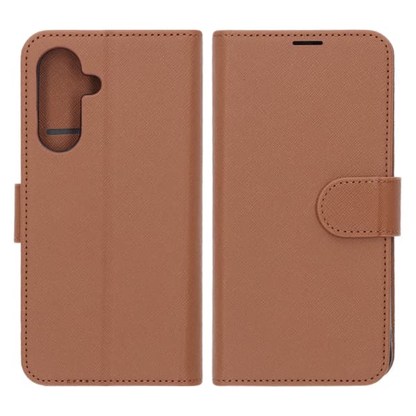 Flip Stand Leather Wallet Case For Samsung A56 Brown