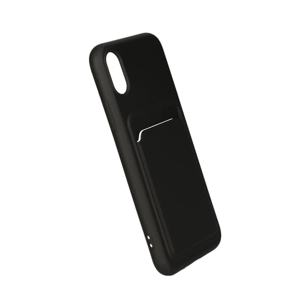 Silicone Case with Card Holder iPhone X/XS - Black Svart
