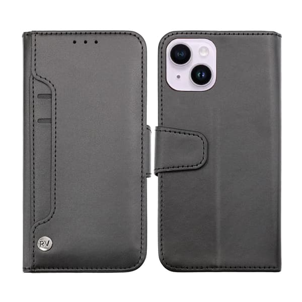 iPhone 14 Plus Wallet Case Extra Card Rvelon - Black Svart