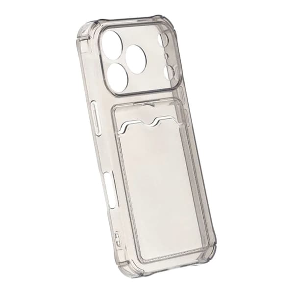 Shockproof Phone Case with Card Holder for iPhone 17 Pro - Black Svart