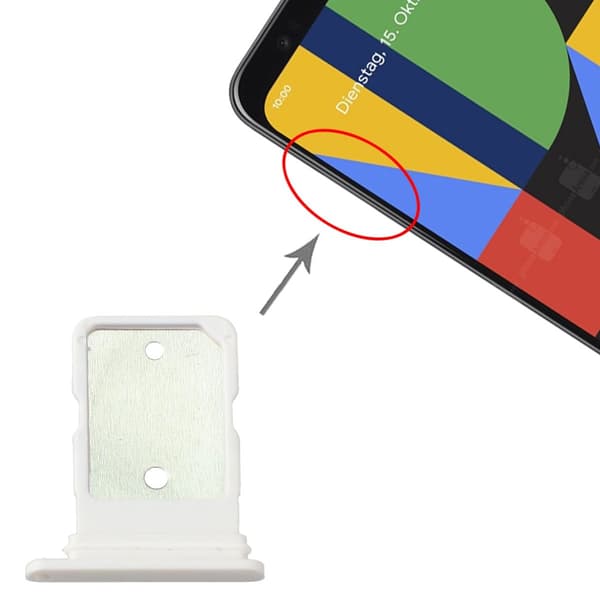 Google Pixel 4A och 4A 5G Simkortshållare - Vit Vit