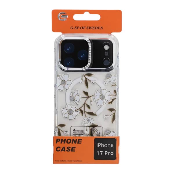 Case Magsafe for iPhone 17 Pro - Transparent flowers and twigs Transparent