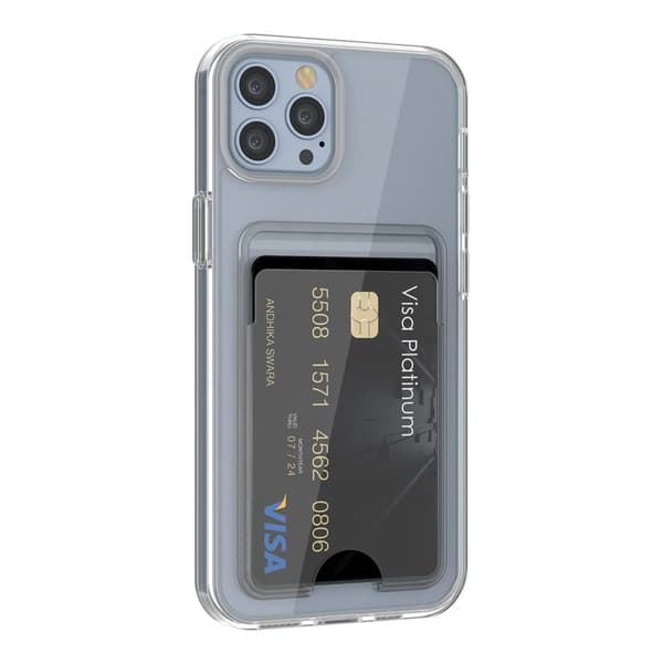 iPhone 13 Pro Case with Card Holder TPU - Transparent Transparent