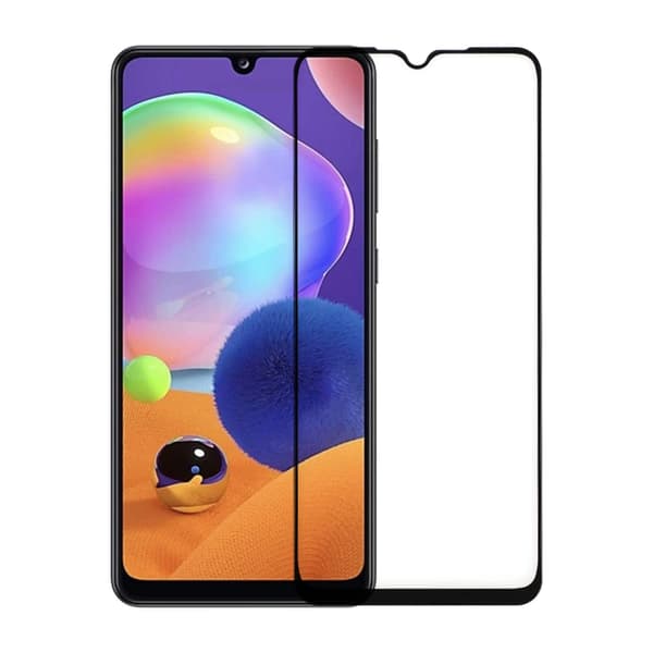 Screen protector Samsung A31 and 32 4G - 3D Tempered Glass Black - bulk Svart