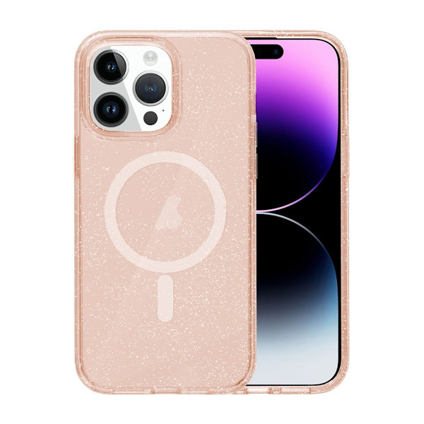 iPhone 15 Pro Max Mobilskal Glitter Magsafe - Guld Glitter