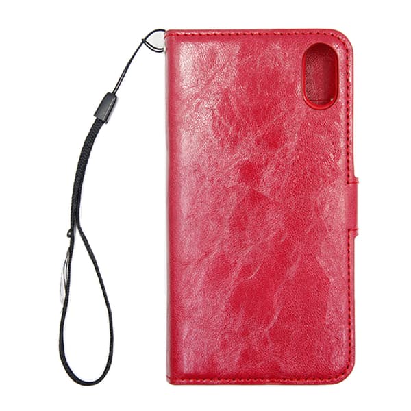 Detachable Leather Case For iPhone X Red Röd