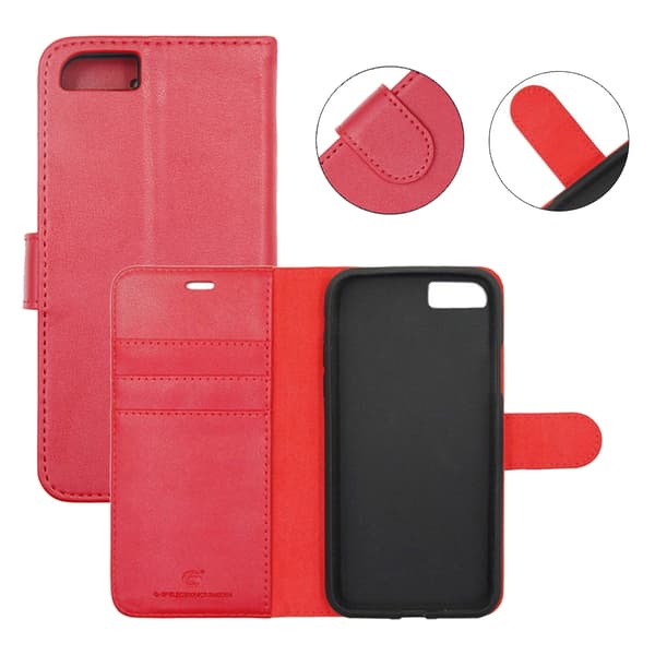 iPhone 6/6S Plånboksfodral Magnet Läder med Stativ - Röd Röd