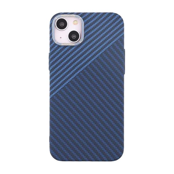iPhone 15 Plus Mobilskal i Kolfiber - Blå/Grå Blå
