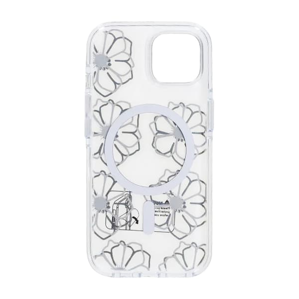 Mobile case Magsafe for iPhone 15 - Transparent with flowers Transparent
