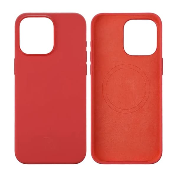 iPhone 15 Pro Max Silicone Case Rvelon MagSafe - Red Röd