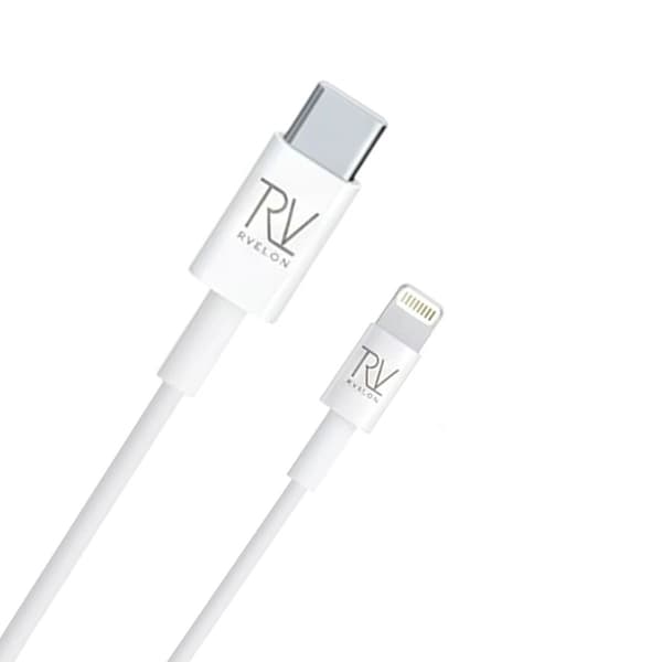 Rvelon USB-C till Lightning Kabel 2m Vit