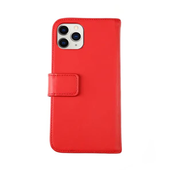 iPhone 11 Pro Wallet Case Leather Rvelon - Red Röd