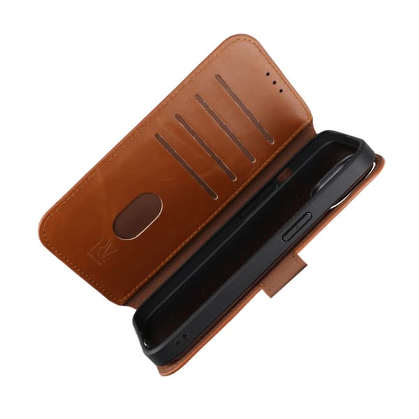 RV Magnetic Wallet Case iPhone 15 Brown Brun
