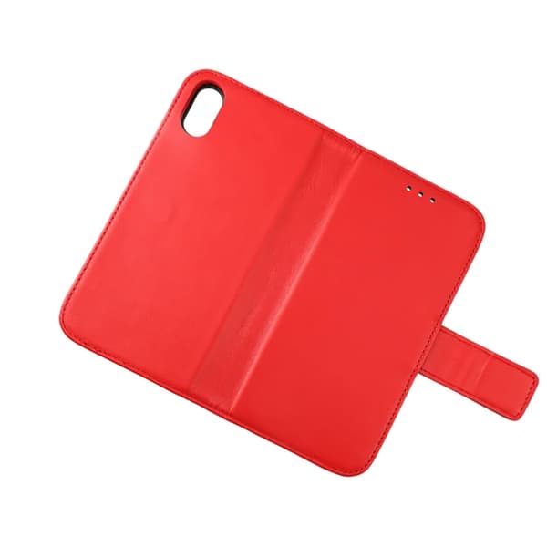 Rvelon Wallet Case Leather for iPhone X and XS - Red Röd