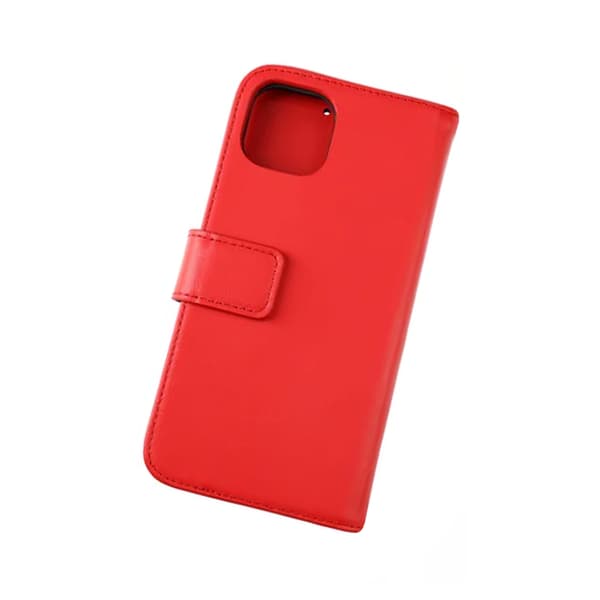 Rvelon Wallet Case Leather for iPhone 12 and 12 Pro - Red Röd