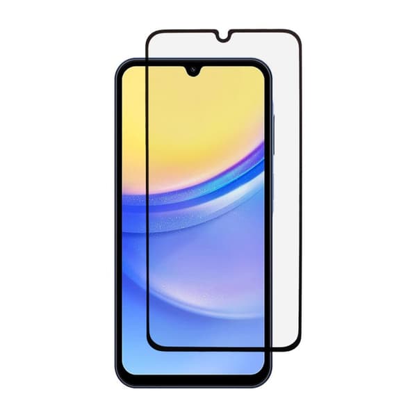 Samsung Galaxy A15 Full Cover Tempered Glass Screen Protector Black Svart