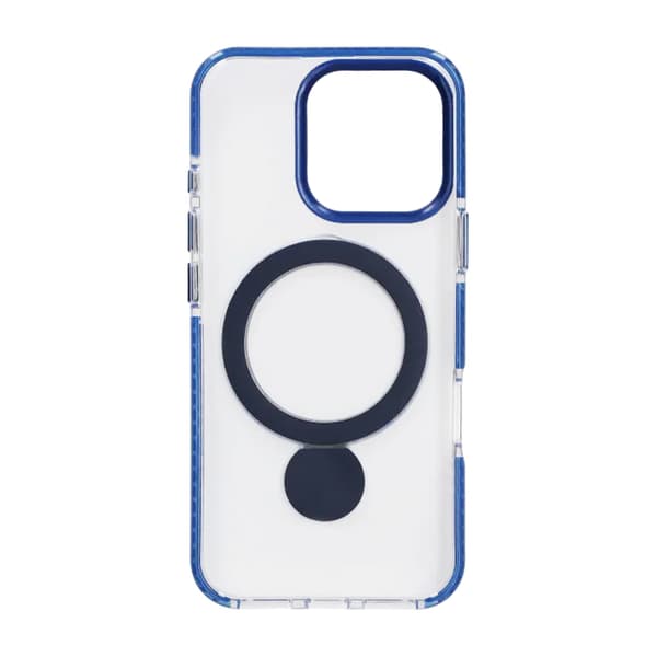 Magsafe Case for iPhone 16 Pro - Transparent blue with ring stand Transparent