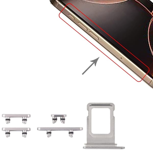 Knappar och Simkorthållare för iPhone 15 Pro/15 Pro Max - Nat...