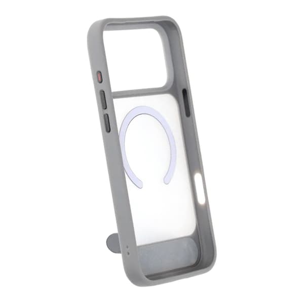 Black Feather Inclined Bracket Magnetic Case - iPhone 17 Pro Max Gray Svart