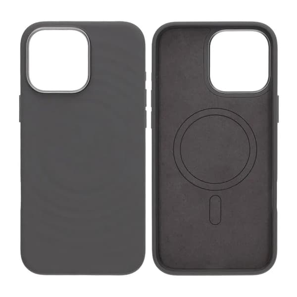 Silicone Mobile Case for iPhone 15 Pro Max - Gray with Camera Protection Grå