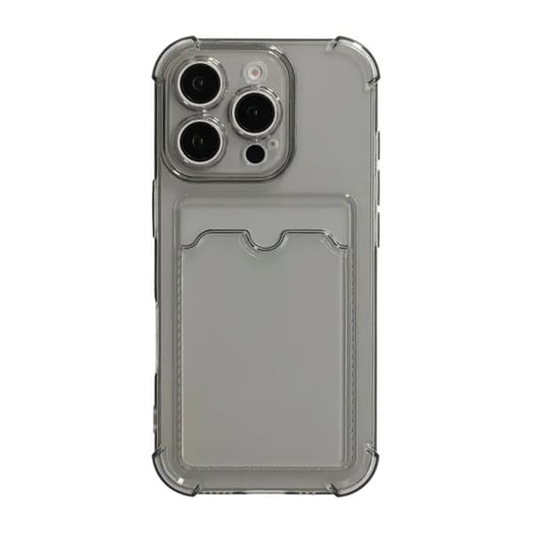 Shockproof Case with Card Holder iPhone 16 Pro Black Svart