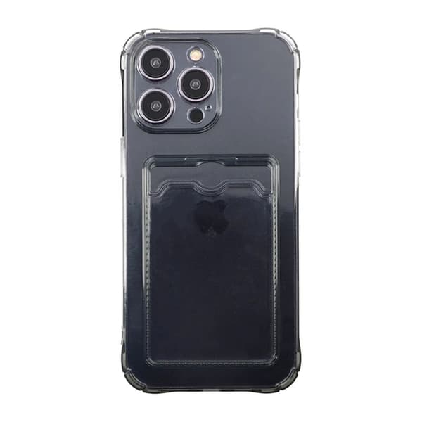 Shockproof Case with Card Holder iPhone 15 Pro Black Svart