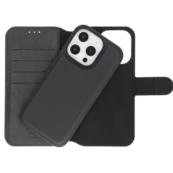 iPhone 16 Pro Wallet Case Magnet Rvelon - Black Svart