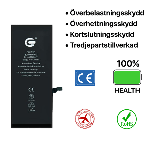 iPhone 6 Plus Batteri Kit Svart