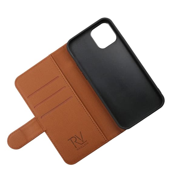 iPhone 13 Pro Wallet Case Magnet Rvelon - Gold Brown Brun