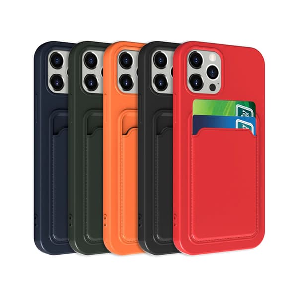 Silicone Case with Card Holder iPhone 13/14 - Blue Blå
