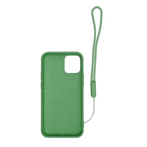 iPhone 12 Pro Max Silicone Case with Ring Holder and Hand Strap - Green Grön
