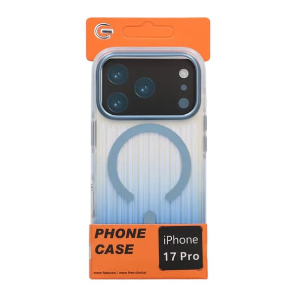 Corrugated MagSafe Mobile Case for iPhone 17 Pro - Blue Blå