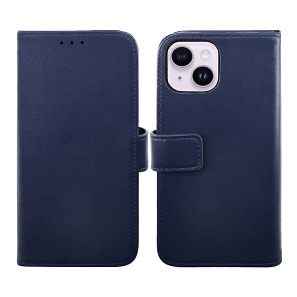 iPhone 14 Plånboksfodral Läder Rvelon - Blå Blå