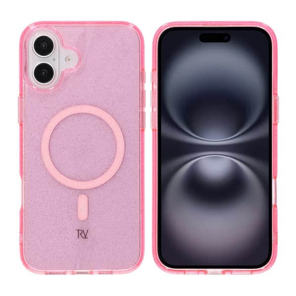 iPhone 16 Plus Rvelon TPU Mobile Case with MagSafe - Glitter Pink Glitter