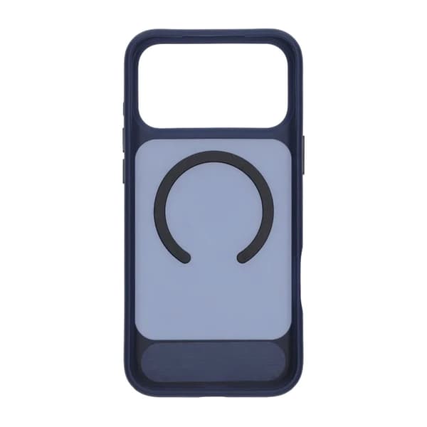 Black Feather Inclined Bracket Magnetic Case - iPhone 17 Pro Blue Svart