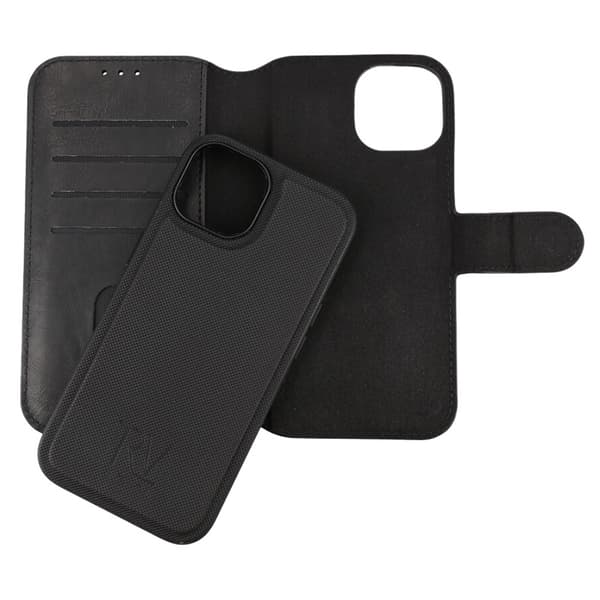 iPhone 15 Wallet Case Magnet Rvelon - Black Svart