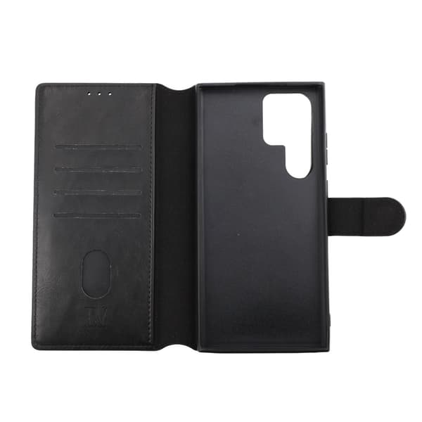RV Magnetic Wallet Case For Galaxy S23 Ultra Back Svart