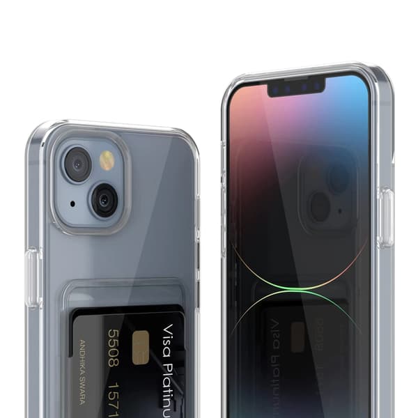 iPhone 14 Mobile Case with Card Holder TPU Rvelon - Transparent